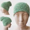 beanie van katoen maat 50 52 in groen en crème