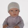 beanie van katoen voor babies in crème