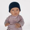 beanie van katoen voor babies in donkerblauw