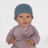 beanie van katoen voor babies in lichtgrijs