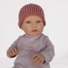 beanie van katoen voor babies in oudroze